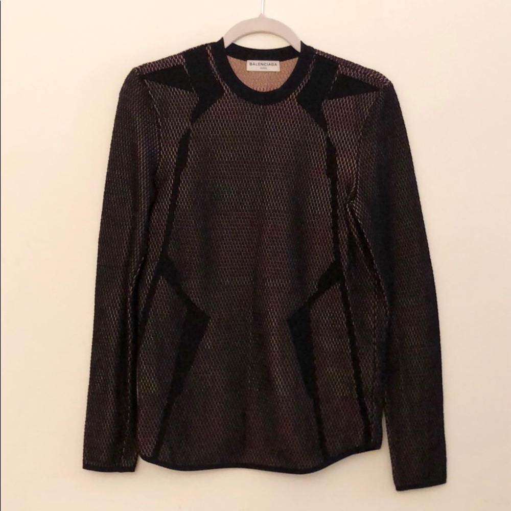 Balenciaga Graphic Long Sleeve Knitwear Top
